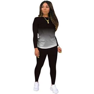 Women's 2 Piece Tracksuit Outfits Sets for Women Sexy Bodycon Tie Dye Long Sleeve Plus Size Sweatshirt and Pants Set Black XXL