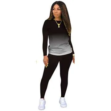 Women's 2 Piece Tracksuit Outfits Sets for Women Sexy Bodycon Tie Dye Long Sleeve Plus Size Sweatshirt and Pants Set Black XXL