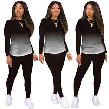 Women's 2 Piece Tracksuit Outfits Sets for Women Sexy Bodycon Tie Dye Long Sleeve Plus Size Sweatshirt and Pants Set Black XXL