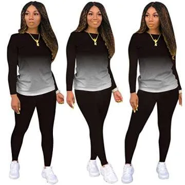 Women's 2 Piece Tracksuit Outfits Sets for Women Sexy Bodycon Tie Dye Long Sleeve Plus Size Sweatshirt and Pants Set Black XXL