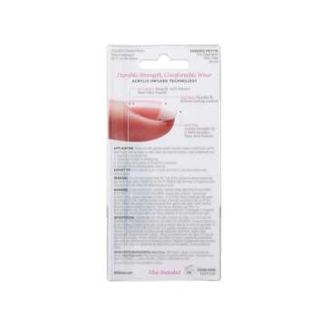 KISS Salon Acrylic, Press-On Nails, Nail glue included, 'Crush Hour', French, Petite Size, Squoval S...