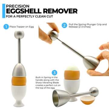 ICO Stainless Steel Egg Topper and Perfect Egg Opener for Soft Boiled Eggs, Egg Cracker for Hard Boiled Eggs