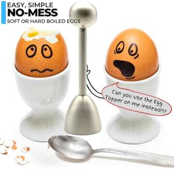 ICO Stainless Steel Egg Topper and Perfect Egg Opener for Soft Boiled Eggs, Egg Cracker for Hard Boiled Eggs