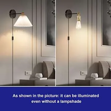 Stylish Wall Sconce Set of 2 for Bedroom and Living Room