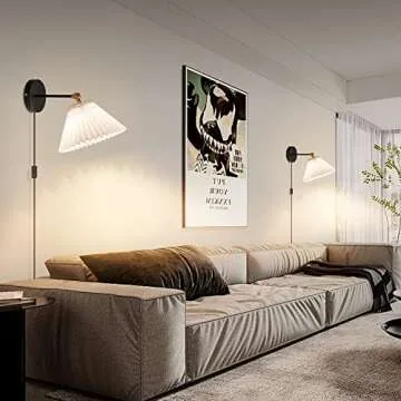 Stylish Wall Sconce Set of 2 for Bedroom and Living Room