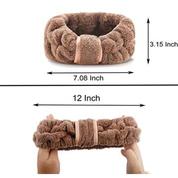 4 Pack Microfiber Towel Headbands for Washing Face, Facial Headbands Makeup Headband Spa Headband Sk...