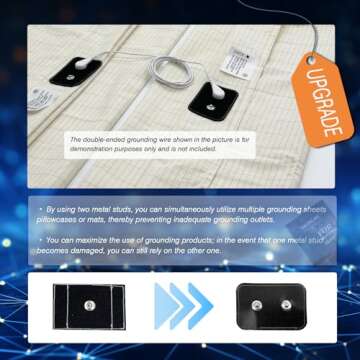 Grounding Pillowcase Queen Conductive Grounding Pillow Cases Organic Cotton Grounding Sheets with 15...