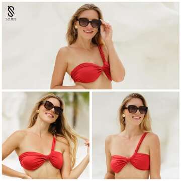 SOJOS Trendy Polarized Round Oversized Sunglasses Womens Square Women Sun Glasses SJ2340,Green Green Grading