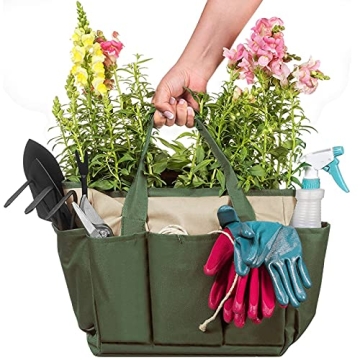 Sturdy Garden Tool Bag with 8 Pockets for Organizing