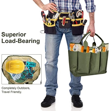 Sturdy Garden Tool Bag with 8 Pockets for Organizing