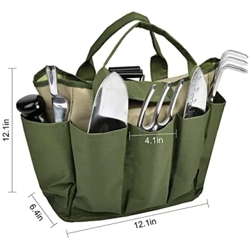 Sturdy Garden Tool Bag with 8 Pockets for Organizing