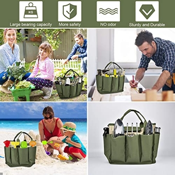 Sturdy Garden Tool Bag with 8 Pockets for Organizing