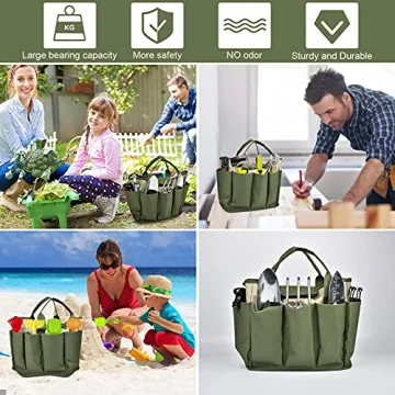 Sturdy Garden Tool Bag with 8 Pockets for Organizing