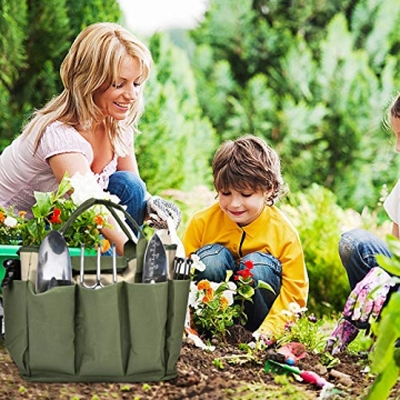 Sturdy Garden Tool Bag with 8 Pockets for Organizing