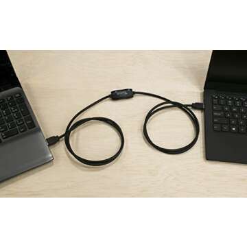 Plugable USB 3.0 Transfer Cable, Unlimited Use, Transfer Data Between 2 Windows PC's, Compatible with Windows 11, 10, 8.1, 8, 7, Vista, XP, Bravura Easy Computer Sync Software Included