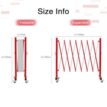Easily Assembled Expandable Metal Barricade, Portable Safety Barrier with Casters, Flexible Fence Mobile Barrier Gate, Adjustable Traffic Fence