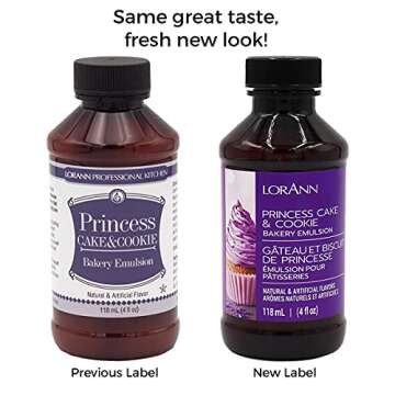 Lorann Oils Princess Cake and Cookie Bakery Emulsion - Regal Flavor, Gluten-Free, Keto-Friendly
