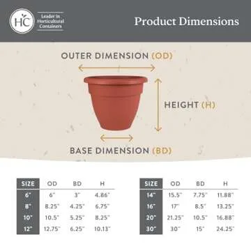 The HC Companies 12 Inch Caribbean Planter - Lightweight Indoor Outdoor Plastic Plant Pot for Herbs and Flowers, Dusty Teal