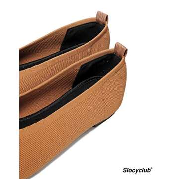 Slocyclub Flat Shoes for Women Classic Pointed Toe Slip On Ballet Shoes Knit Texture Black Leopard Comfortable Dress Shoes (8, Brown)