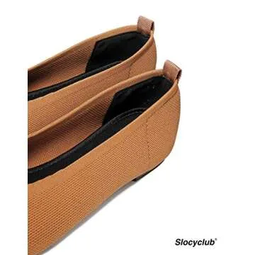 Slocyclub Flat Shoes for Women Classic Pointed Toe Slip On Ballet Shoes Knit Texture Black Leopard Comfortable Dress Shoes (8, Brown)