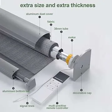 ZSHINE Motorized Zebra Blinds Compatible with Alexa Width (23-95 inches) Dual Layer Shades Cordless Horizontal Window Blind Customize Size for Home Office(Beige Yellow)…