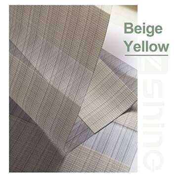 ZSHINE Motorized Zebra Blinds Compatible with Alexa Width (23-95 inches) Dual Layer Shades Cordless Horizontal Window Blind Customize Size for Home Office(Beige Yellow)…