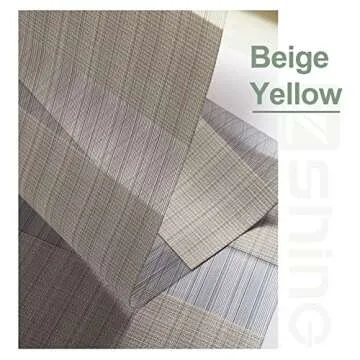 ZSHINE Motorized Zebra Blinds Compatible with Alexa Width (23-95 inches) Dual Layer Shades Cordless Horizontal Window Blind Customize Size for Home Office(Beige Yellow)…