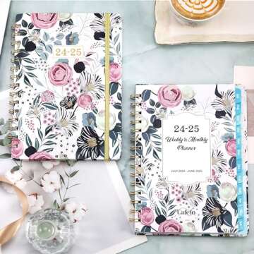2024-2025 Planner - Academic Organizer with Monthly & Weekly Layouts, 6.3" x 8.4", Tabs, and Back Po...