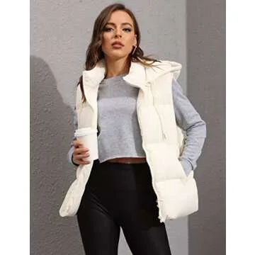 Tanming Women's Lightweight Removable Hood Puffer Vest