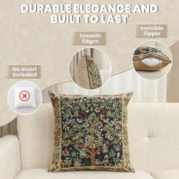 Charlotte Home Furnishings Throw Pillow Covers, Decorative Boho Pillow Covers for Couch, Living Room...