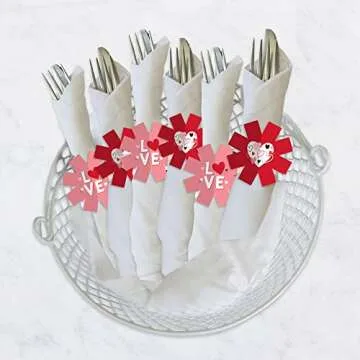 Valentine's Day Paper Napkin Rings Set of 24