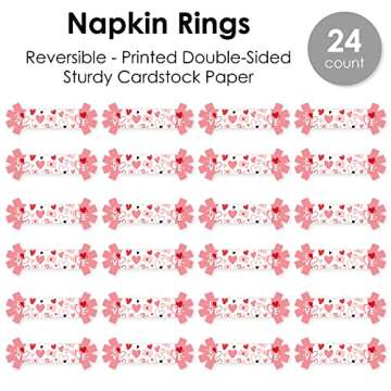 Valentine's Day Paper Napkin Rings Set of 24