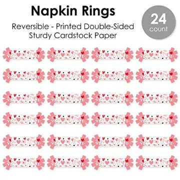 Valentine's Day Paper Napkin Rings Set of 24