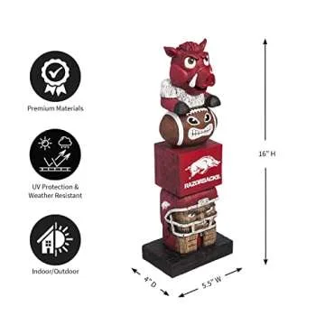 Team Sports America NCAA Arkansas Razorbacks Tiki Totem