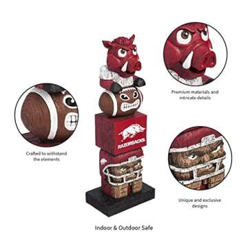 Team Sports America NCAA Arkansas Razorbacks Tiki Totem