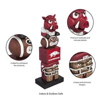 Team Sports America NCAA Arkansas Razorbacks Tiki Totem