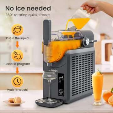 Slushie Machine, No Ice Needed, 68 oz INOVIVA Slushy Machine for Home with Self-Cleaning Function, P...