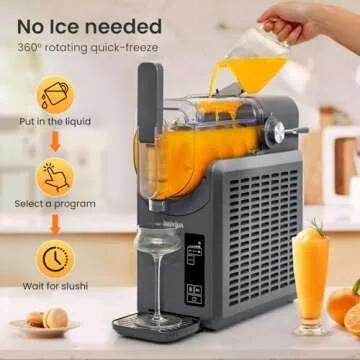 Slushie Machine, No Ice Needed, 68 oz INOVIVA Slushy Machine for Home with Self-Cleaning Function, P...