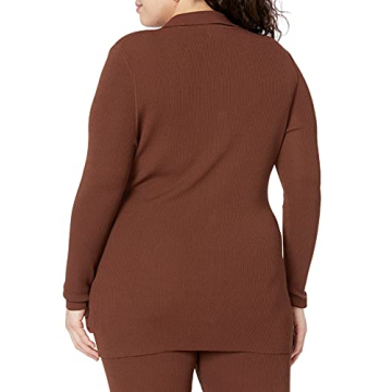 Constance Rib Button-Down Sweater for Women in Chocolate