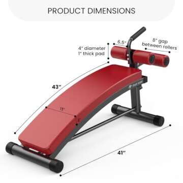 Gym-Quality Sit Up Bench with Reverse Crunch Handle - Solid Ab Workout Equipment for Your Home Gym. More Effective than an Ab Machine or Ab Roller. Get a Great Abdominal Workout at Home