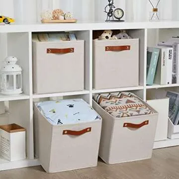 HNZIGE Foldable Storage Cubes for Organizing 11 x 11 Set of 4