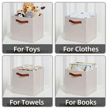 HNZIGE Foldable Storage Cubes for Organizing 11 x 11 Set of 4