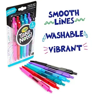 Crayola Medium Point Washable Gel Pens Set, School and Adult Coloring Supplies, 6 count