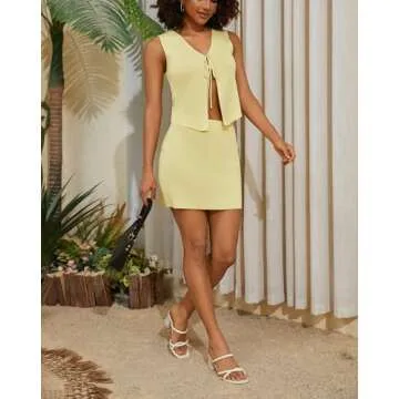 AIHUKOCY Women’s Sexy Summer Two Piece Skirt Set