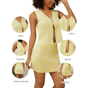 AIHUKOCY Women’s Sexy Summer Two Piece Skirt Set