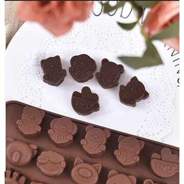 Diverse Animal Silicone Molds for Chocolate & Candy Making
