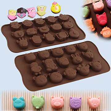 Diverse Animal Silicone Molds for Chocolate & Candy Making
