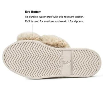 HALLUCI Women's Plush Fleece Cross Band House Slippers