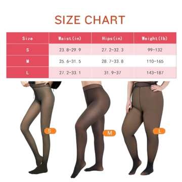 Fleece Lined Tights Women Winter Tight Warm Sheer Leggings Fake Translucent Pantyhose Thermal Tights Opaque High Waisted