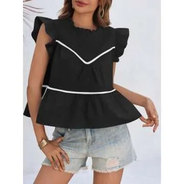 Cicy Bell Ruffle Babydoll Tank Tops - Summer Style